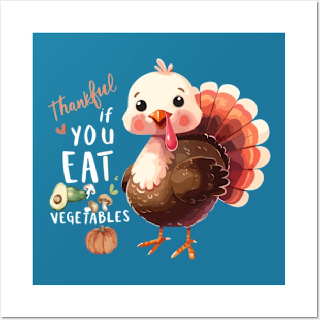 Funny Thanksgiving Turkey Wall Art by BrisaArtPrints